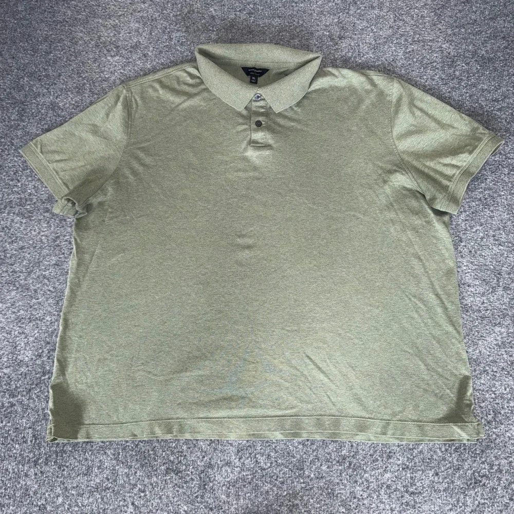 Banana Republic Luxe Touch Polo Shirt Mens XL Sage Green Heather Cotton Casual